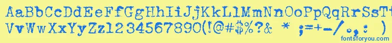 SearsTower Font – Blue Fonts on Yellow Background