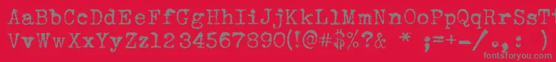 フォントSearsTower – 赤い背景に灰色の文字