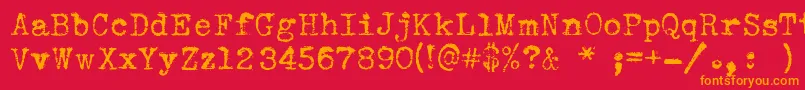 フォントSearsTower – 赤い背景にオレンジの文字