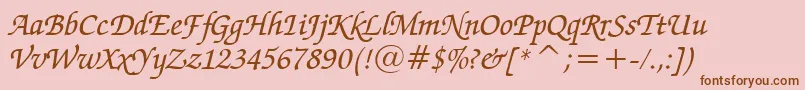 ZapfChanceryMediumItalicBt Font – Brown Fonts on Pink Background