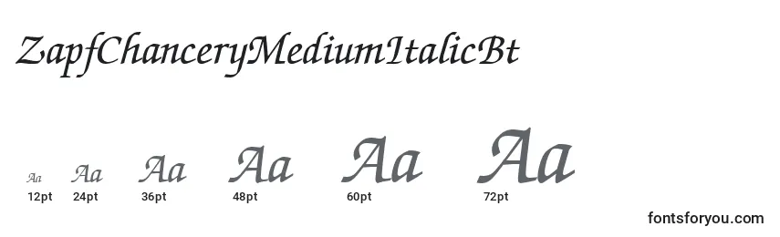 ZapfChanceryMediumItalicBt Font Sizes