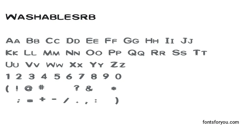 A fonte Washablesrb – alfabeto, números, caracteres especiais