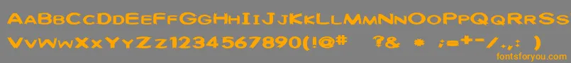 フォントWashablesrb – オレンジの文字は灰色の背景にあります。