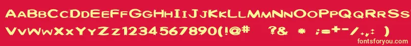 フォントWashablesrb – 黄色の文字、赤い背景