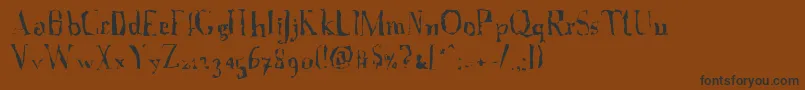 AFontWithSerifsdisordered-Schriftart – Schwarze Schriften auf braunem Hintergrund