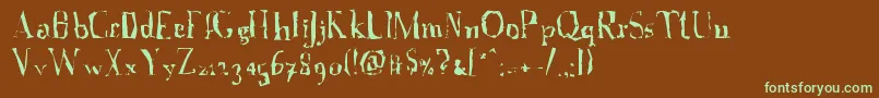 AFontWithSerifsdisordered Font – Green Fonts on Brown Background