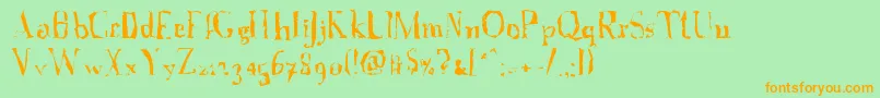 AFontWithSerifsdisordered Font – Orange Fonts on Green Background
