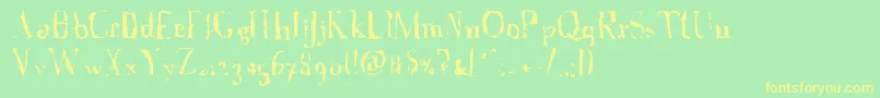 フォントAFontWithSerifsdisordered – 黄色の文字が緑の背景にあります