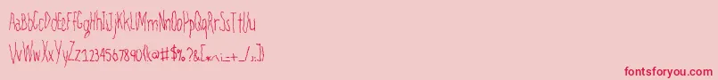 Filamental Font – Red Fonts on Pink Background