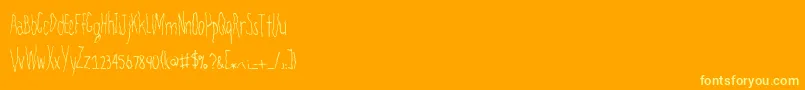 Filamental Font – Yellow Fonts on Orange Background
