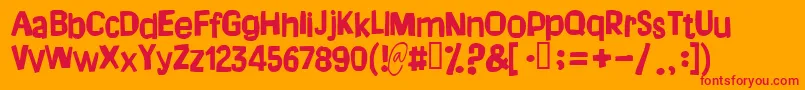 フォントDreamofme – オレンジの背景に赤い文字