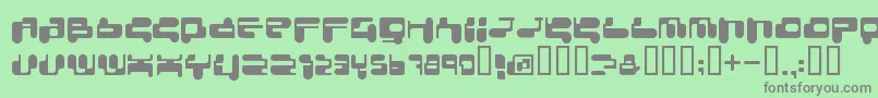 フォントConsrrg – 緑の背景に灰色の文字