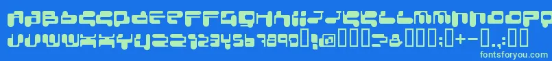 Consrrg Font – Green Fonts on Blue Background