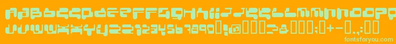 Consrrg-Schriftart – Grüne Schriften auf orangefarbenem Hintergrund