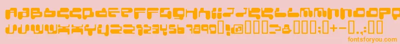 Consrrg-Schriftart – Orangefarbene Schriften auf rosa Hintergrund