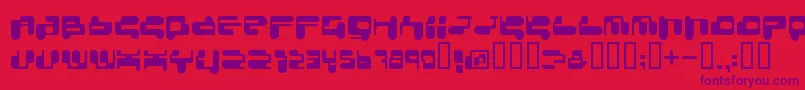 フォントConsrrg – 赤い背景に紫のフォント
