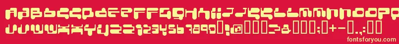 Consrrg Font – Yellow Fonts on Red Background