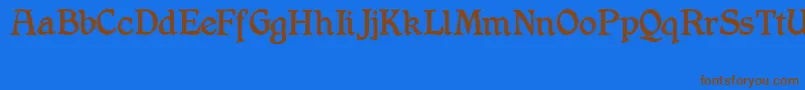 Shrewsbury Font – Brown Fonts on Blue Background