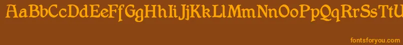 Czcionka Shrewsbury – pomarańczowe czcionki na brązowym tle