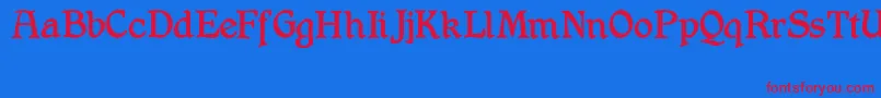 Shrewsbury Font – Red Fonts on Blue Background