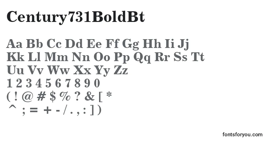 Шрифт Century731BoldBt – алфавит, цифры, специальные символы