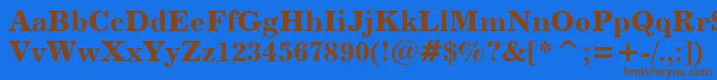 Century731BoldBt-Schriftart – Braune Schriften auf blauem Hintergrund
