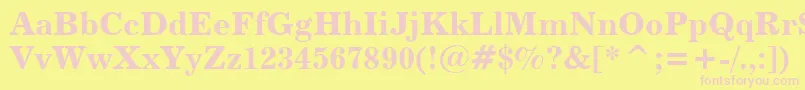 フォントCentury731BoldBt – ピンクのフォント、黄色の背景