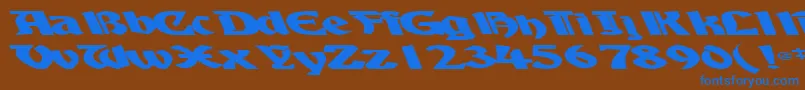 BoyhooddriveRegularTtext-fontti – siniset fontit ruskealla taustalla