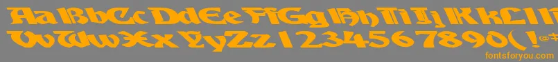 Шрифт BoyhooddriveRegularTtext – оранжевые шрифты на сером фоне