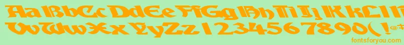 BoyhooddriveRegularTtext Font – Orange Fonts on Green Background