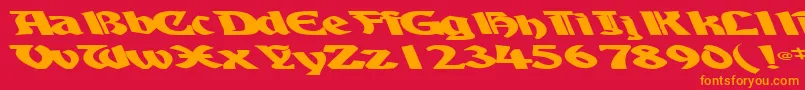 Police BoyhooddriveRegularTtext – polices orange sur fond rouge