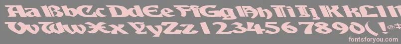 Więcej informacji o czcionce BoyhooddriveRegularTtext Czcionka BoyhooddriveRegularTtext – różowe czcionki na szarym tle