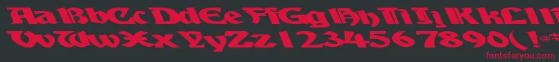フォントBoyhooddriveRegularTtext – 黒い背景に赤い文字