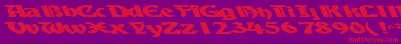 BoyhooddriveRegularTtext Font – Red Fonts on Purple Background