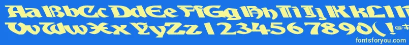 BoyhooddriveRegularTtext Font – Yellow Fonts on Blue Background