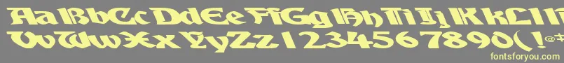 BoyhooddriveRegularTtext Font – Yellow Fonts on Gray Background