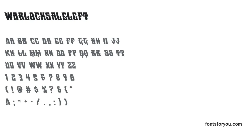 A fonte Warlocksaleleft – alfabeto, números, caracteres especiais