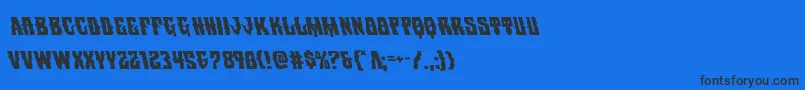 フォントWarlocksaleleft – 黒い文字の青い背景
