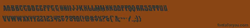 フォントWarlocksaleleft – 黒い文字が茶色の背景にあります