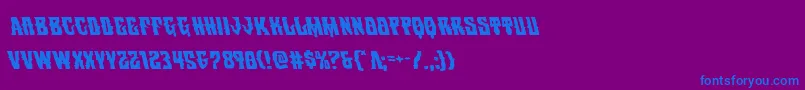 フォントWarlocksaleleft – 紫色の背景に青い文字