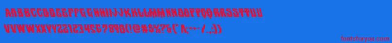フォントWarlocksaleleft – 赤い文字の青い背景