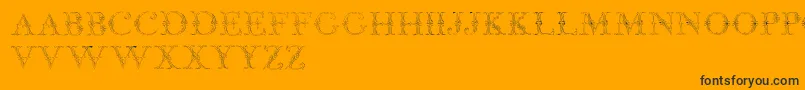 JaggardTwo-Schriftart – Schwarze Schriften auf orangefarbenem Hintergrund