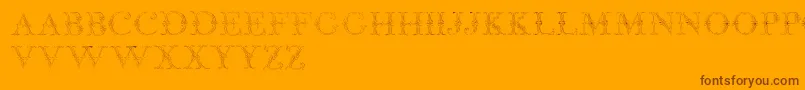 JaggardTwo-Schriftart – Braune Schriften auf orangefarbenem Hintergrund