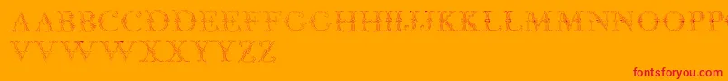 JaggardTwo-Schriftart – Rote Schriften auf orangefarbenem Hintergrund