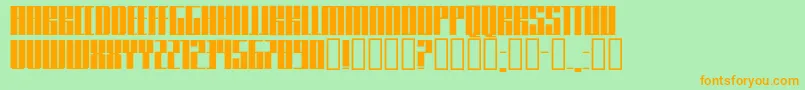 Knifer500-Schriftart – Orangefarbene Schriften auf grünem Hintergrund