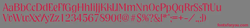 NashvilleserialLightRegular Font – Red Fonts on Gray Background