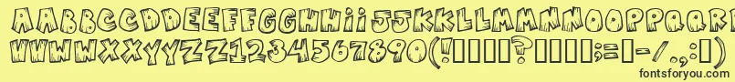 Mistervampire Font – Black Fonts on Yellow Background