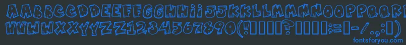 Mistervampire Font – Blue Fonts on Black Background