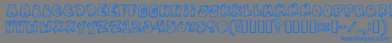 Weitere Informationen zur Mistervampire-Schriftart Mistervampire-Schriftart – Blaue Schriften auf grauem Hintergrund
