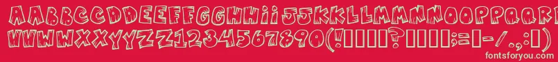 Mistervampire-fontti – vihreät fontit punaisella taustalla